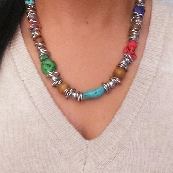 Chunky colorful necklace - Picture 7 of 7